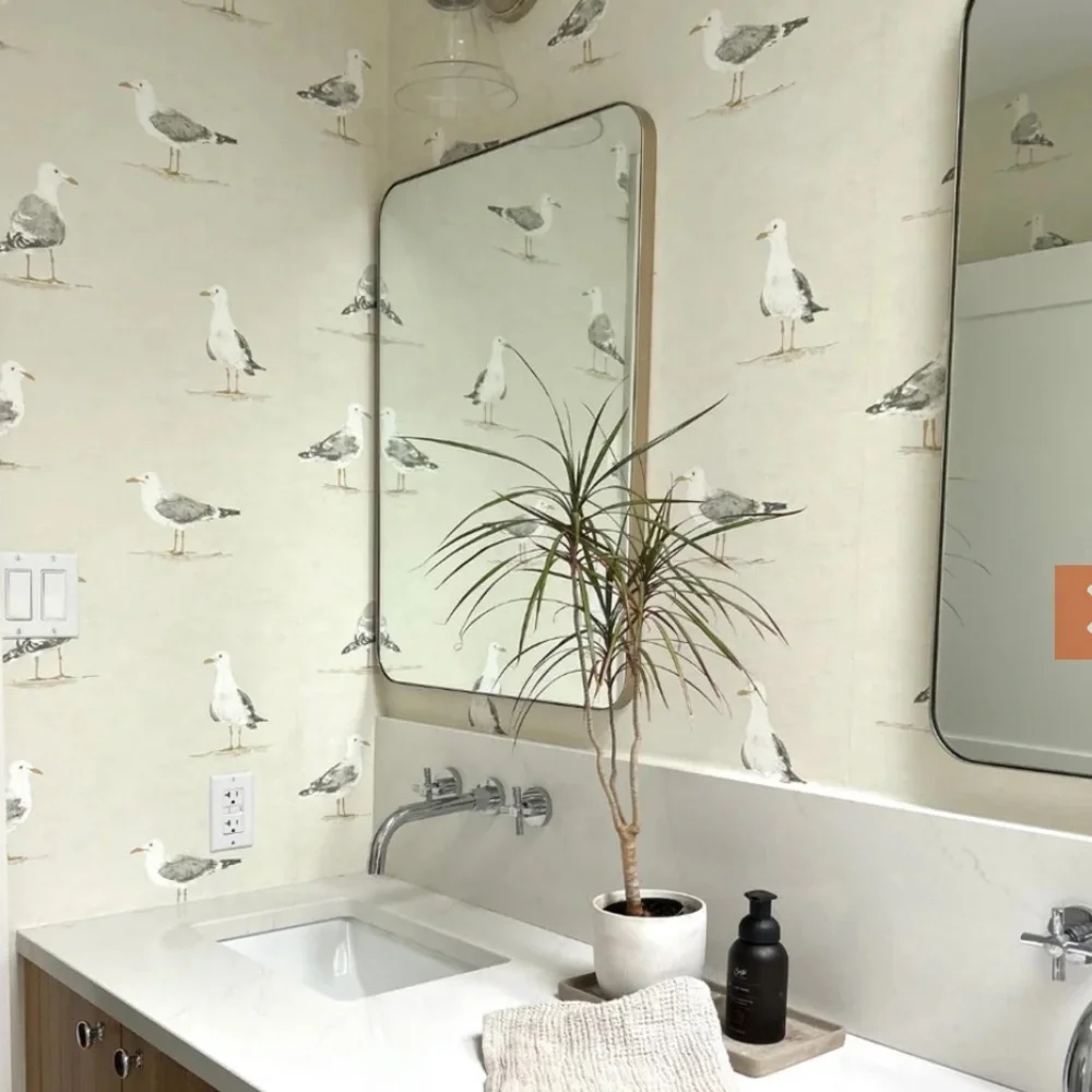 2 Sanderson SHORE BIRDS WALLPAPER rolls in Driftwood